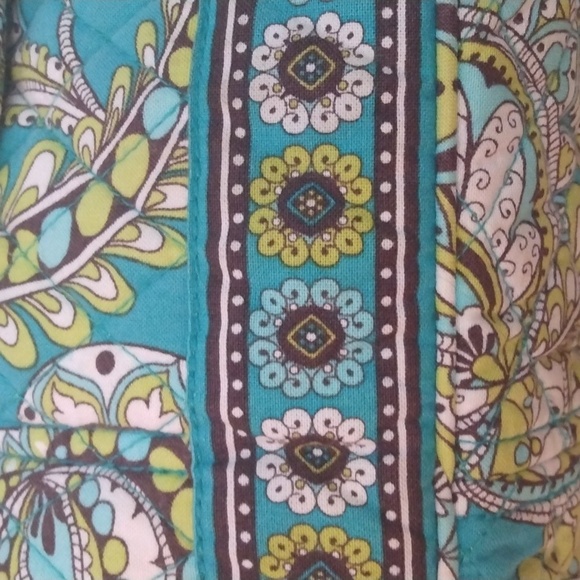 Vera Bradley Small Aqua/White/Green Handbag/Purse - Picture 6 of 12